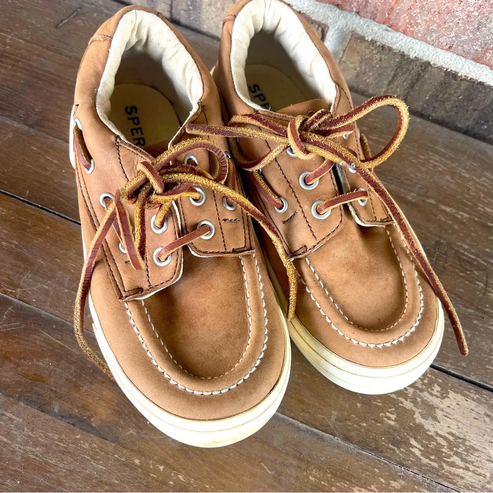 Boys Size‎ 13 Sperry Shoes Brown Leather Boat Shoes sb3